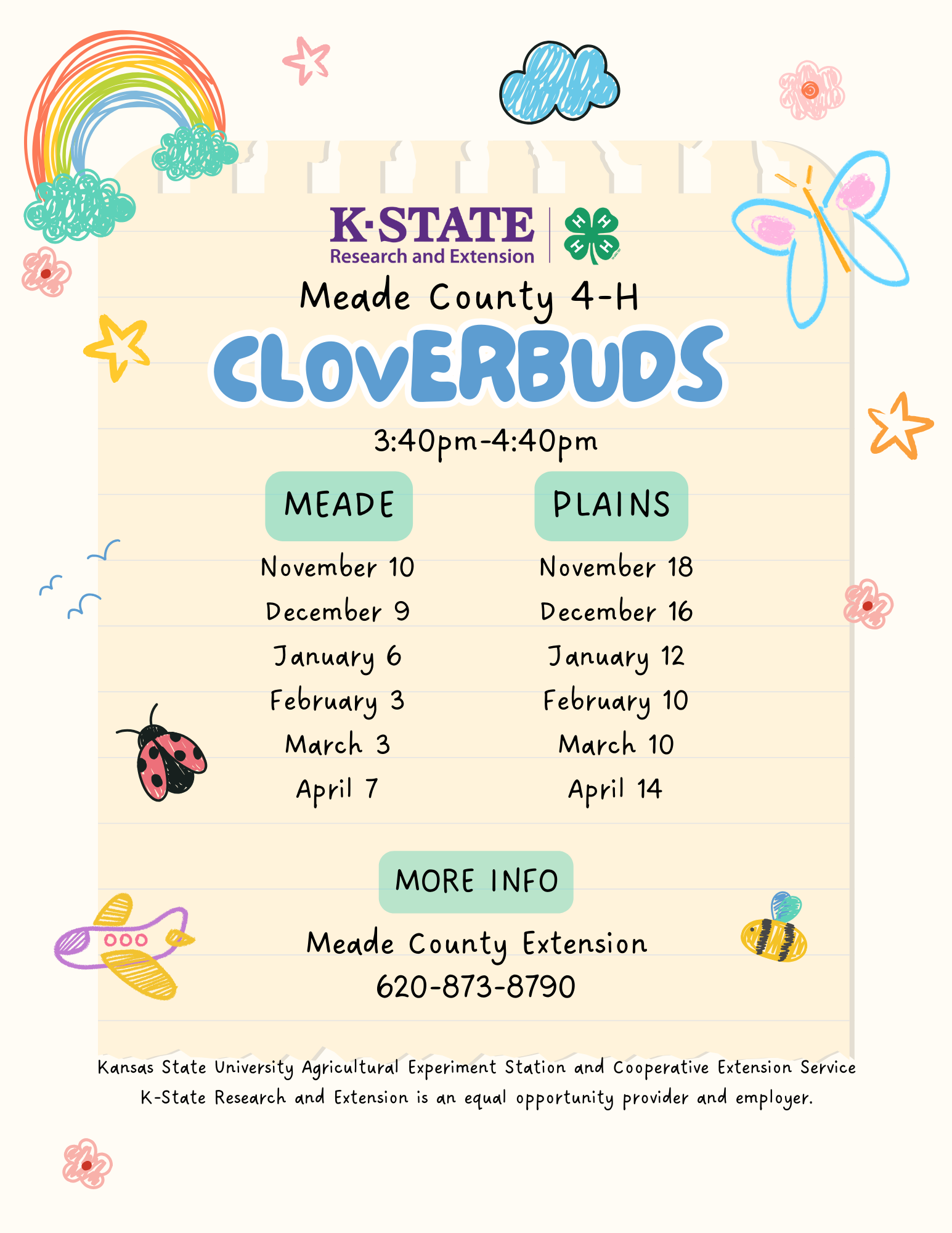 Cloverbuds Schedule